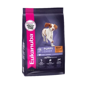 Eukanuba Medium Breed Puppy Chicken Dry Dog Food bag